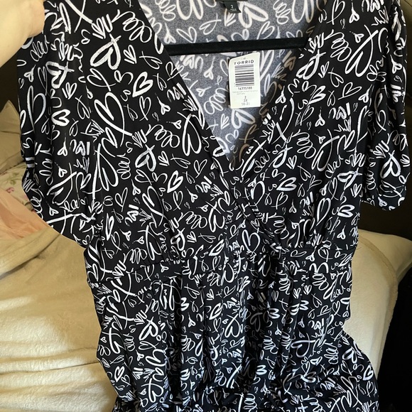 Torrid Black and White Midi Dress - Picture 1 of 5